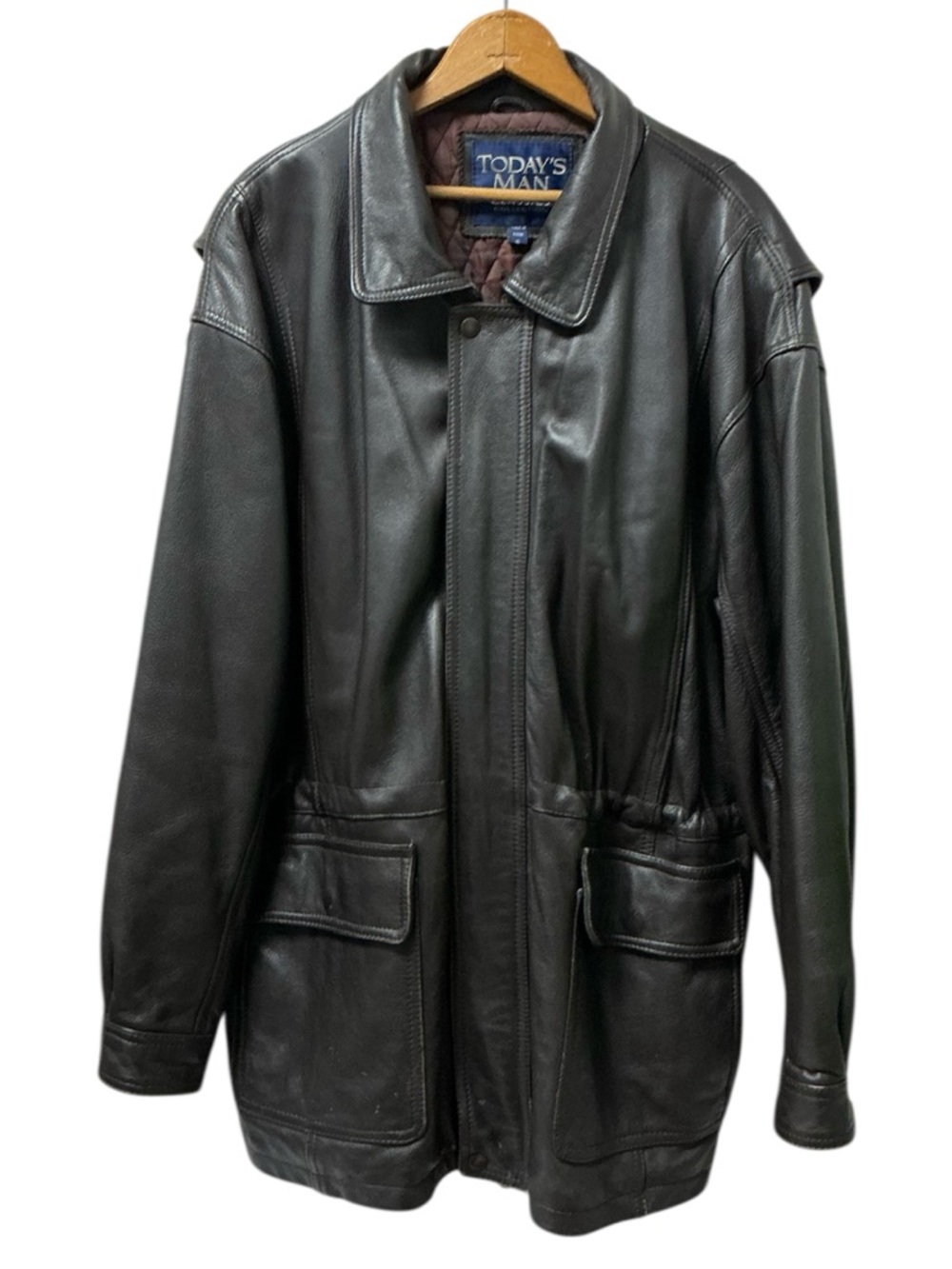 Today’s Man Vintage Dark Brown Leather Coat - Classic Men's Outerwear